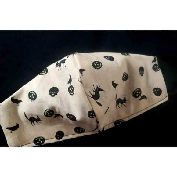 Adult Skulls Pumpkin Handmade FaceMask 100% Cotton - Picture 2 of 2